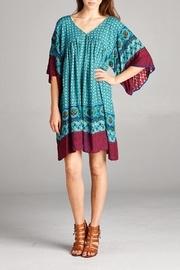  Geometric V-neck Tunic-dress