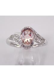  14k White Gold Morganite And Diamond Engagement Ring
