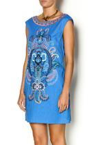  Blue Embroidered Dress