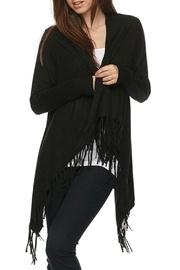  Fringe Button-over Cardigan