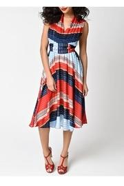  Striped Chiffon Swing-dress
