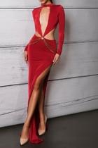  Red Cut Out Dress