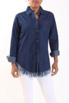  Denim Fringe Button-down