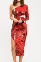  One-shoulder Sequin Dress