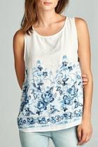  Floral Embroidered Tank