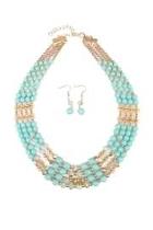  Turquoise Necklace Earrings Set