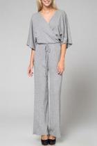  Gray Ribbed Jumpsuit