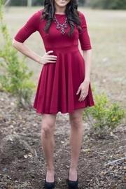  Solid Burgundy Dress