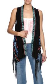 Embroidered Fringe Vest