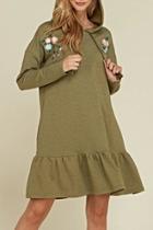  Embroidered Hoodie Dress