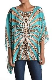  Silky Pattern Poncho Top