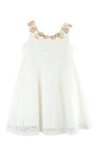  White Roses Brocade Dress
