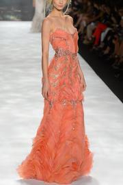 Strapless Silk Peach Dress