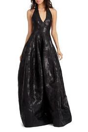  Halter Jacquard Gown