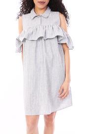  Stripe Ruffle Dress