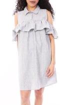  Stripe Ruffle Dress