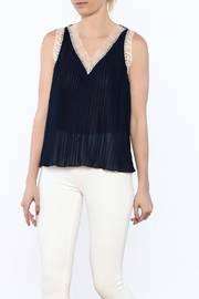  Navy Accordion Blouse