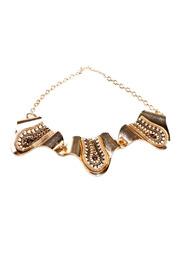 Mai Collections Bended Gold Bib Necklace