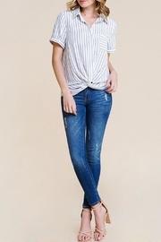  Front-knot Button-up Top