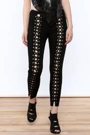  Black Lace Eyelet Pants