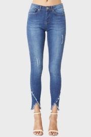  Mid-rise Frayed-ankle Skinny-jean