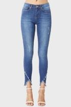  Mid-rise Frayed-ankle Skinny-jean