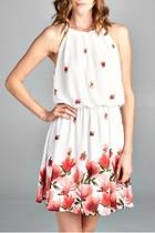  Chiffon White/floral Dress