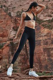  Rainbow Stripe Zipper Hem Leggings