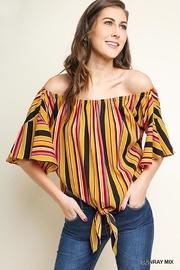 Off-shoulder Ruffle-sleeve Top