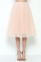  Pink Tulle Midi Skirt