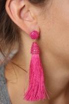  Magenta Tassel Earrings