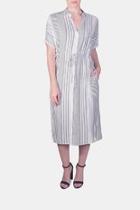  Striped Button-down Midi