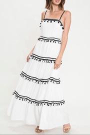  Ivory/black Tassel Dress