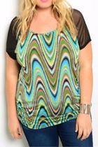  Plus-sized Colorful Top