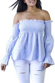  Smocked Stripe Blouse