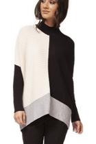  Color Block Drop Shoulder Long Sleeve Sweater