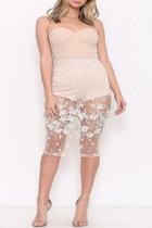  Strapless Nude Mesh Dress
