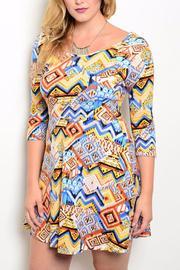  Taupe Blue Yellow Dress