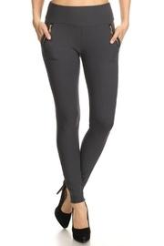  Gunmetal Zip Leggings