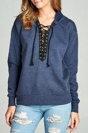  Blue Laceup Sweater
