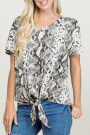  Snake Print Front Tie Top