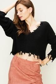  Crop Distressed Sweater