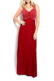  Burgundy Long Dress