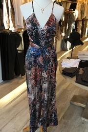  Snakeskin Halter Wide Leg Jumpsuit