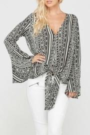  Bell-sleeve Tie-front Blouse