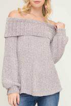  Off The Shoulder Chenille Sweater