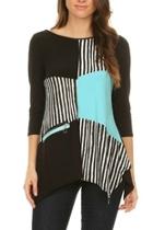  Asymmetric Stripy Blouse