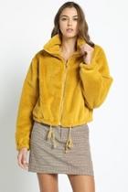  Mustard Fuzzy Jacket
