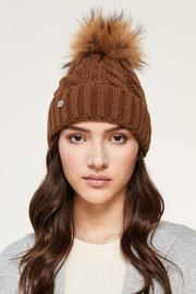  Soia & Kyo Cable Knit Fur Pom Pom Hat