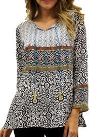  Printed Peasant Top